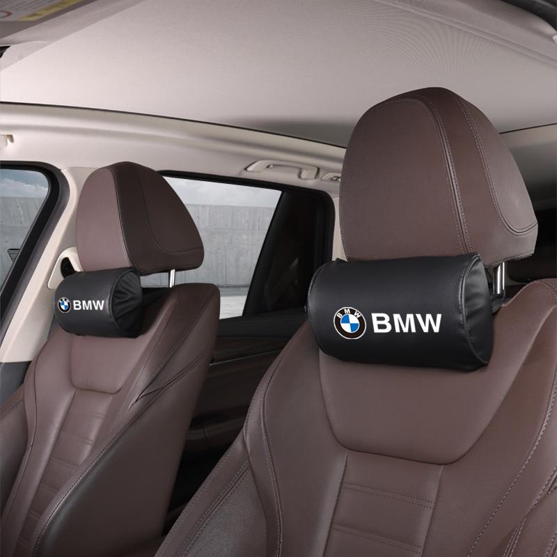 Car Leather Headrest Pillowcase Seat Belt Shoulder Pad For BMW F30 F10 E90 F20 E46 E60 E70 GT Car Interior Accessories Keychain rlzh86