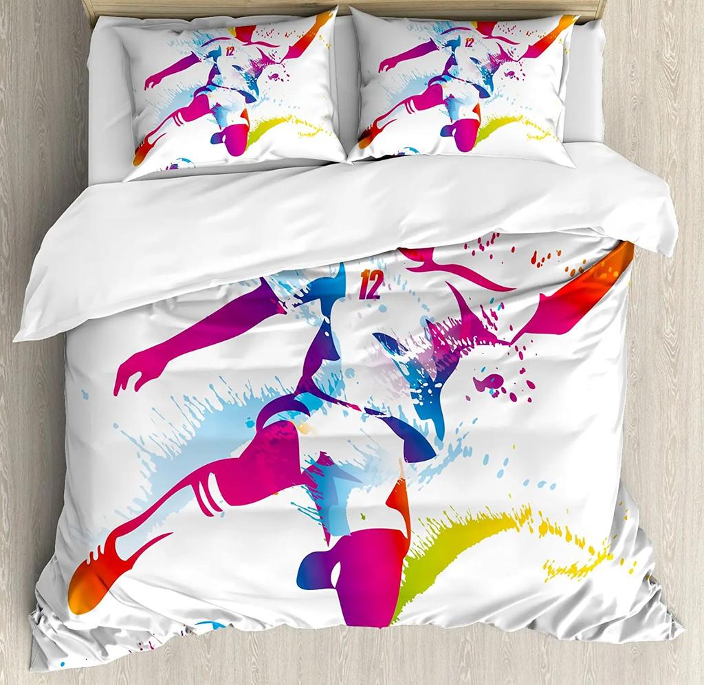 Hockey Bedding Collection For Bedroom Bed Home Hockey Player Makes A Strong S On Goal Rival Il Duvet Cover Quilt Cover Pillowcase
