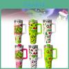 Gobelet Isotherme en Acier Inoxydable Grinch 40oz Avec Paille et Design Vert Moderne