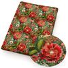 DIY Synthetic Leather Fabric Flowers Florals Printed Imitation Embroidery Faux Leather Shoes Imitation Embroidery