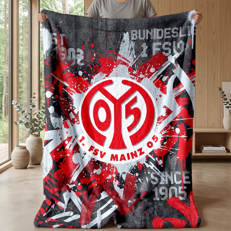 Mainz FC Soft Flannel Fleece Blanket Lightweight Cozy Warm Throw Blanket For Sofa Bed Home Decor