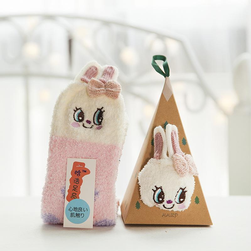 Christmas Stocking Christmas Gift Coral Velvet Cartoon Socks Suitable for Adults