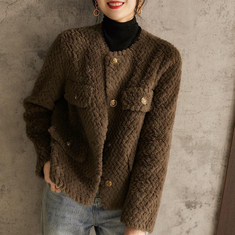 

Composite Coat Women s Autumn and Winter Small Fragrant Wind Green Temperament Short Niche Top High Quality Durable Construction Practical Daily Use S