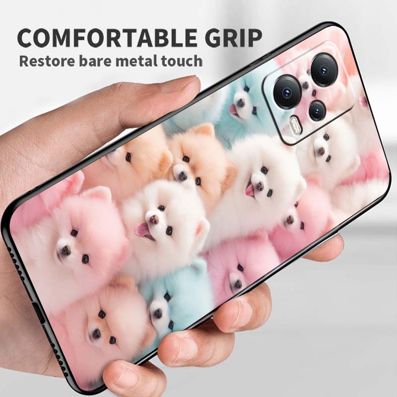Cartoon Animals Cute Phone Case For Xiaomi Redmi Note 15 14 13 12 12S 11E 11 11S Pro Plus 4G 5G Black Soft TPU