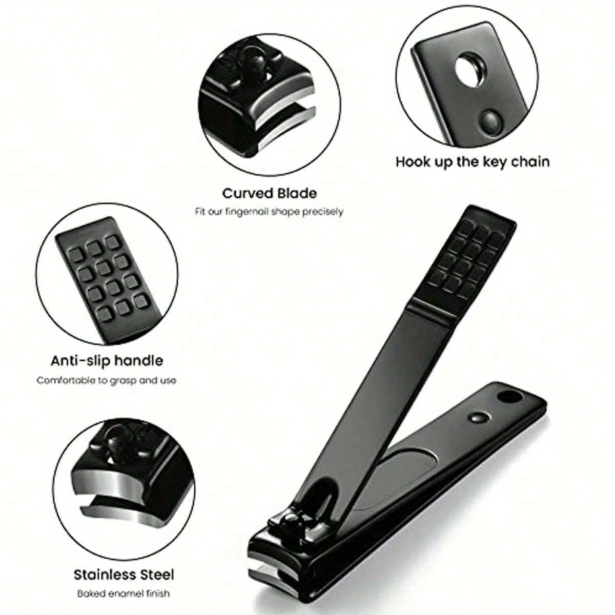 

Кусачки для ногтей, Брызгозащитные кусачки для ногтей, Высококачественные кусачки из нержавеющей стали для ногтей рук и ног, Прочные и толстые лезвия, Инструменты для ухода за ногтями 1 Small Size чёрный