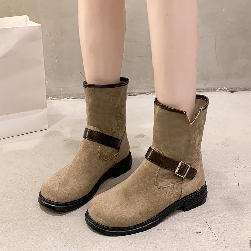 Women Boots New Fashion Style Western Cowboy Middle Boot Women Comfortable Outdoor Boots Lightweight Casual Shoes Women