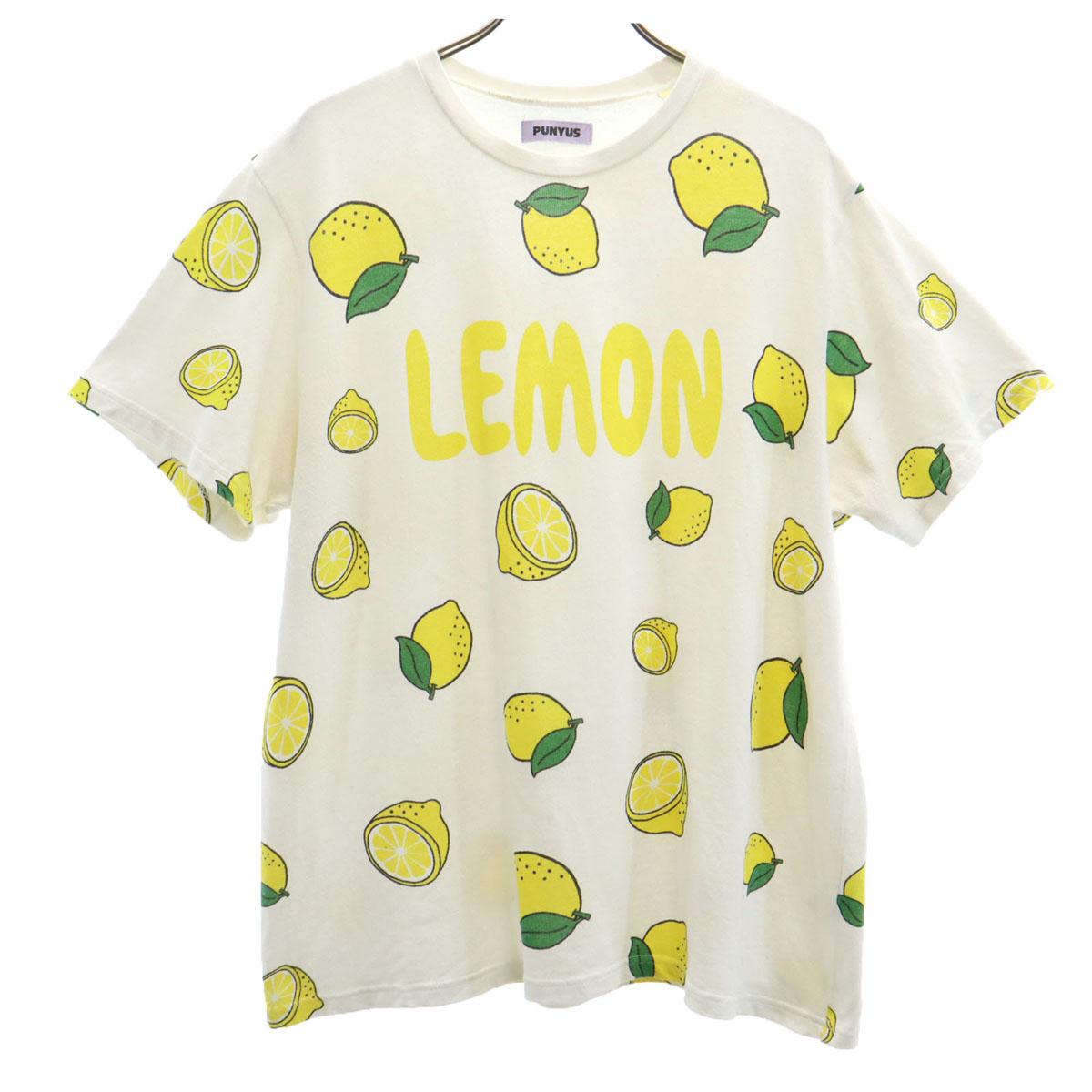 

PUNYUS Lemon all-over pattern Short sleeve T-shirt 2 white Women Used