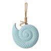 Nautical Wooden Conch Ornament with Hemp Rope Summer Ocean Beach Hanging Decoration for Farmhouse Hawaiian Tropical Party Supplies