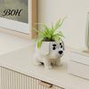 Healing Desk Decor 2 Pcs Dog Planter Pot, Funny 3D Printed Animal Planter, Cute Puppy Flower Pot for Home Office Indoor Outdoor Compact Holder
