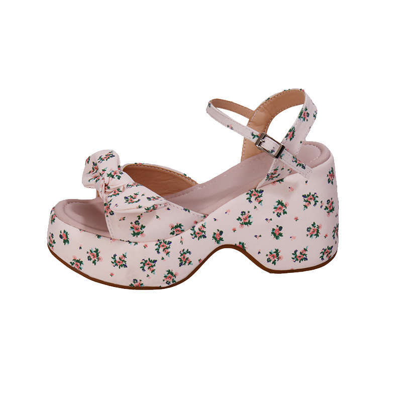 Small Man Thick-soled Wedge Sandals Women's 2025 New Summer Skirt French Beautiful Not Tired Feet High Heels