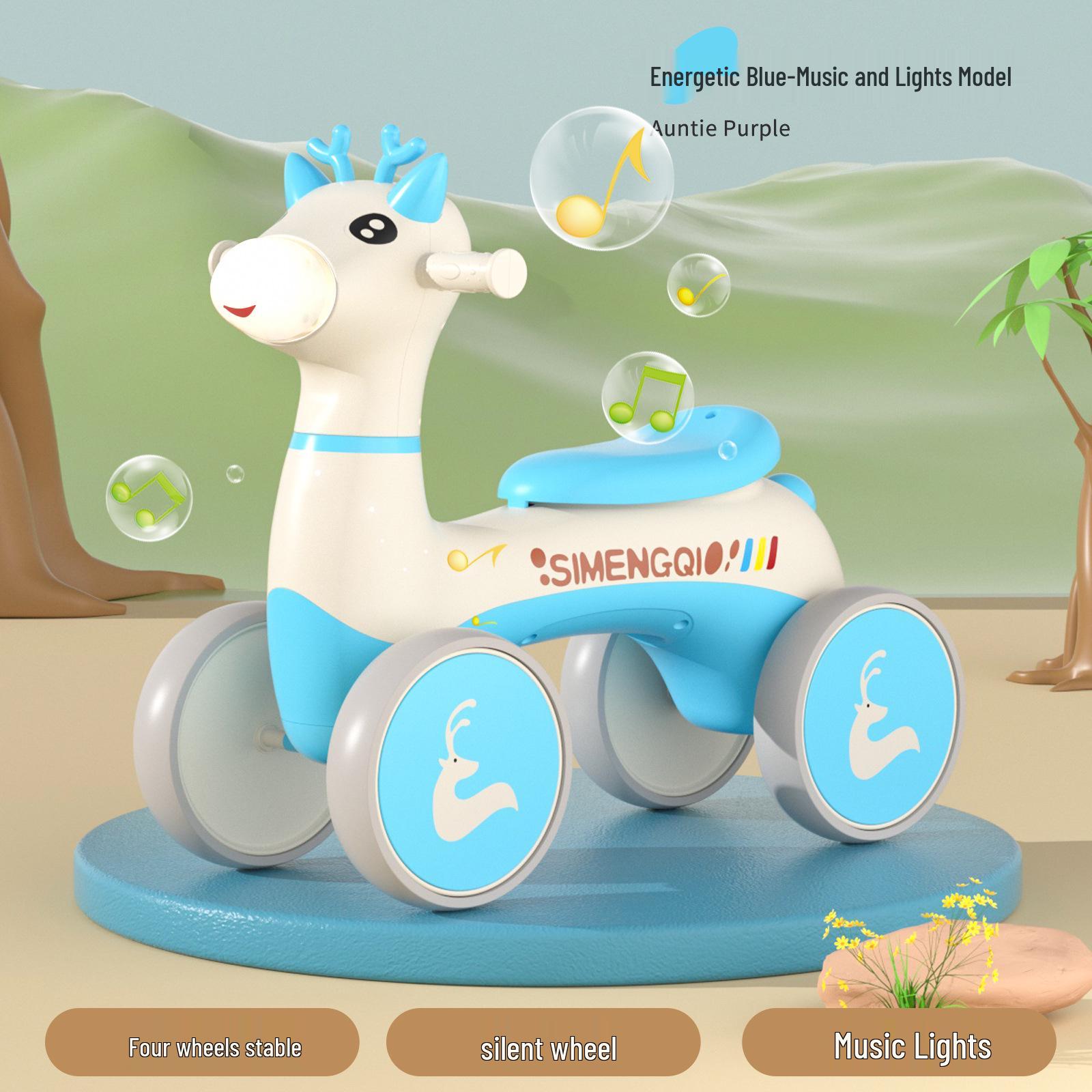 

Бесшумные колеса 4-колесный балансировочный самокат для малышей, 1-3 лет, с музыкой и подсветкой