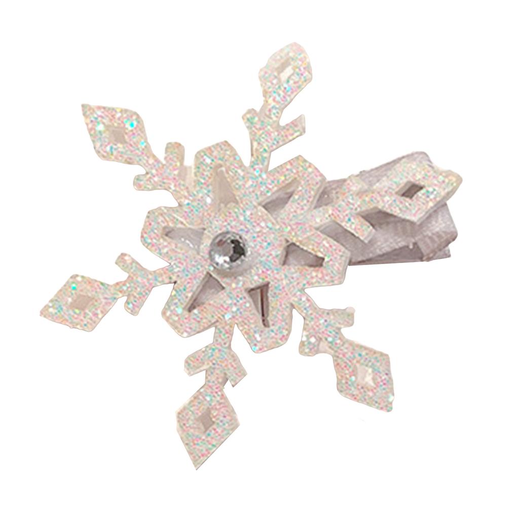 Snowflake Hair Clip Christmas Barrette Sweet Christmas Flat Clip Hairpin Christmas Elegant Hair Clip for Bunches