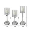 Detachable Metal Glass Candle Holders Transparent Luxury European Style Candlestick Anti-slip Table Ornaments