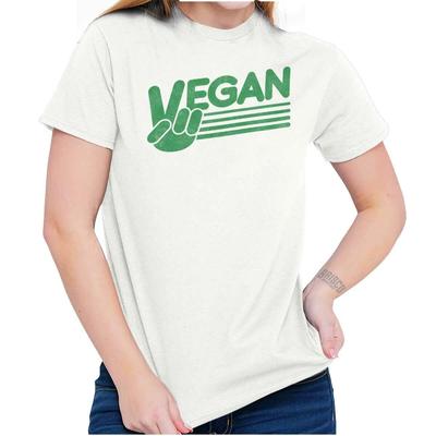 Cooles Retro Gesundes Hippie Vegan Friedenszeichen Damen oder Herren Rundhals T-Shirt