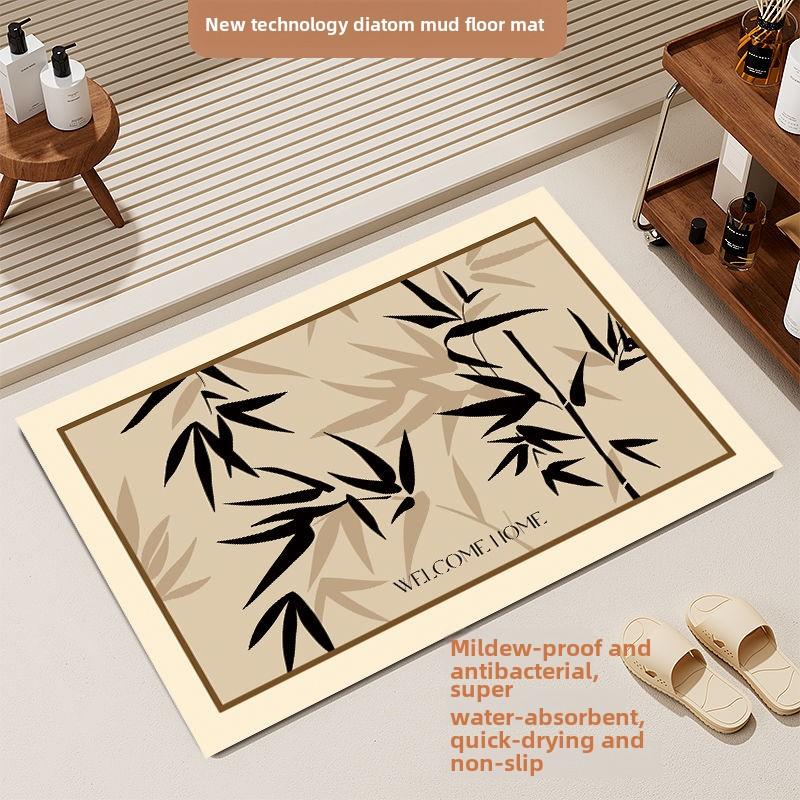 Simple Diatomaceous Earth Bathroom Mat, Absorbent, Quick Drying, Anti Slip, Dust Removal, and Anti Fouling