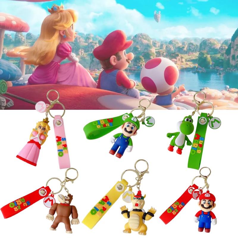 Princess Peach Keychain Super Mario Bros Nintendo Pendant Bag Charm