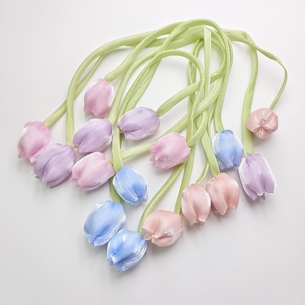 20 Tulip Ribbon, Simulated Flower Bow Ribbon, Hairpin Jewelry Additions, Clothing Bag Belt Additions, For Gift Packaging