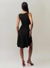 2025 Slim Fit One-Shoulder Sleeveless Dress – Solid Color, Waist-Cinched, Slimming Design