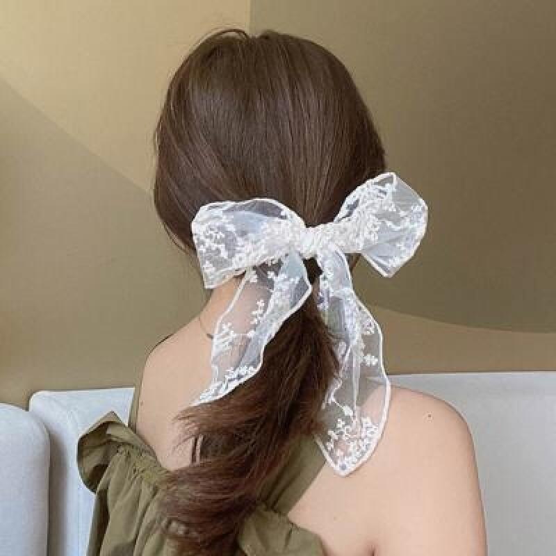 Заколка-ободок Eina из кружевного шифона black