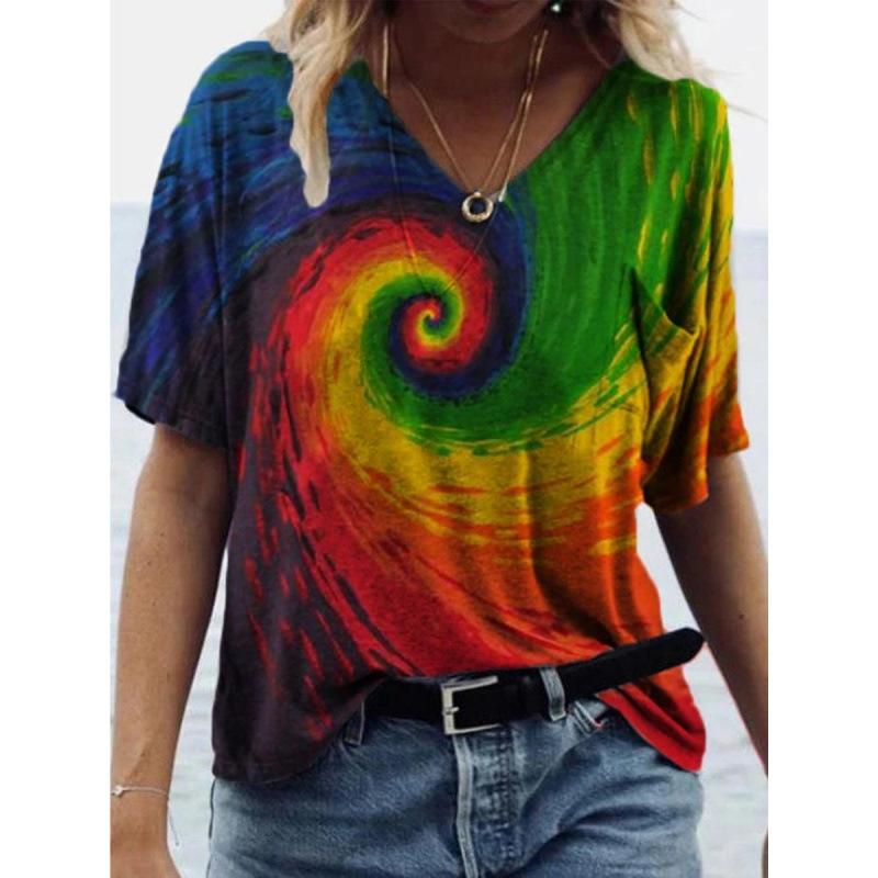 New Popular Abstract Painting 3D Printed Short Sleeved T-shirt for Women's Clothing