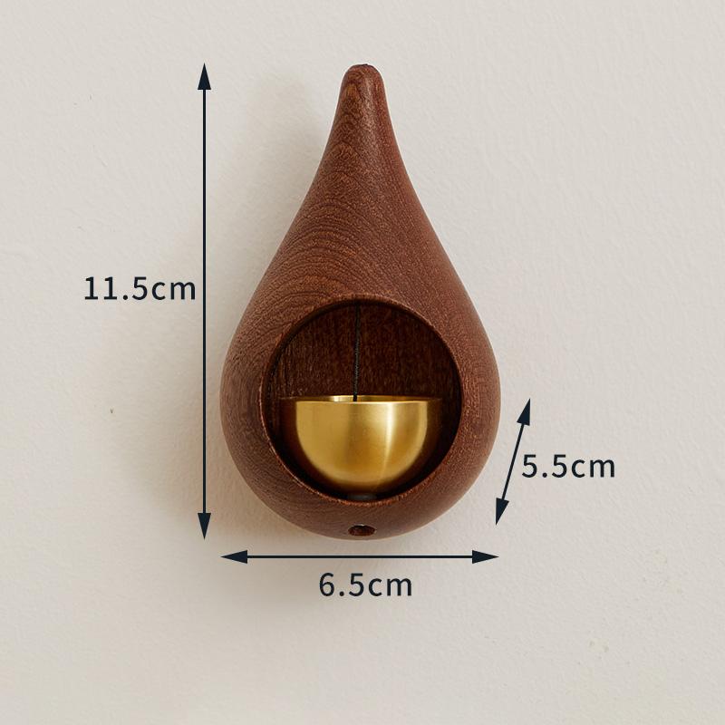 Walnut Wooden Wind Chime Magnetic Home Reminder Wind Chime Cartoon Cat Claw Doorbell Copper Bell Ornaments Housewarming Gift
