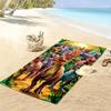 Dinosaurs Cartoon Print Beach Towel, Large Soft Quick Dry Towel for Beach Camping Swimming