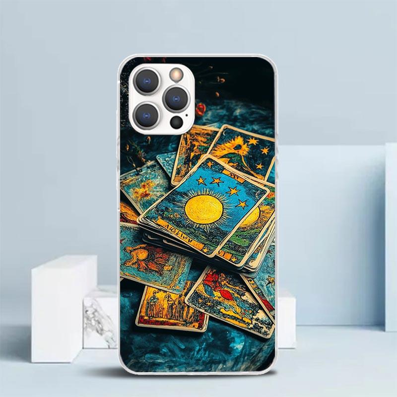 Witch Tarot Card Soft Cover for iPhone 16 17 Air 15 14 Pro Max 16E Phone Case 13 Mini 12 11 7 SE 8 Print Pattern Fit Cases 16 17