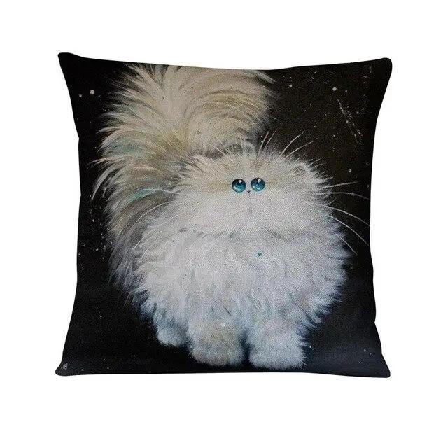 

Красочная наволочка с принтом мультяшного кота, украшение для дома, подушка для рисования, декоративный декор, пледы для дивана 40x40cm