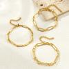 1 Piece Fashion304 Stainless Steel Handmade 18K Gold Plated Oval Link Chain Bracelets For Women Men Gift 17cm(6.7") long
