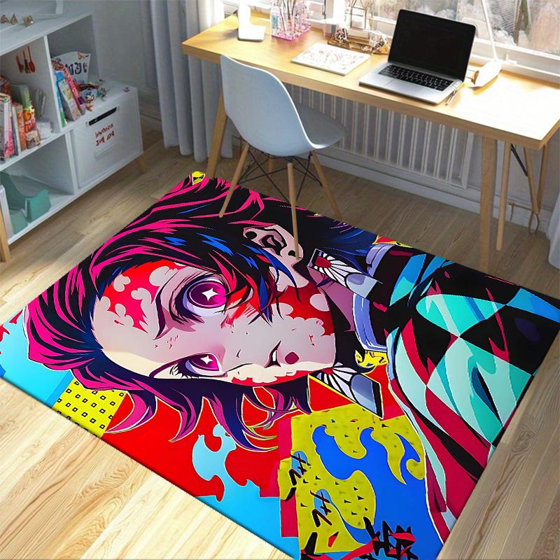 1pc Anime Character Themed Office Carpet Non Slip Rug with Vibrant Cartoon Design, Perfect for Home Decor, Living Room, Bedroom, Gaming Room