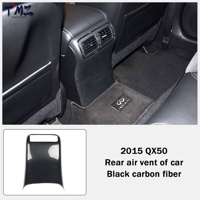 Center Console Panel Black Carbon Fiber Cover Trim Direct Fit Interior Decor Accessories for Infiniti QX50,2015 Left Hand Drive