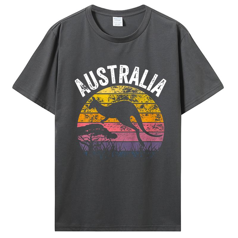 Den Austrálie Vtipné Australské Klokan Vintage Trička Bavlna Streetwear Krátký Rukáv Narozeninové Dárky Tričko Pánské Oblečení