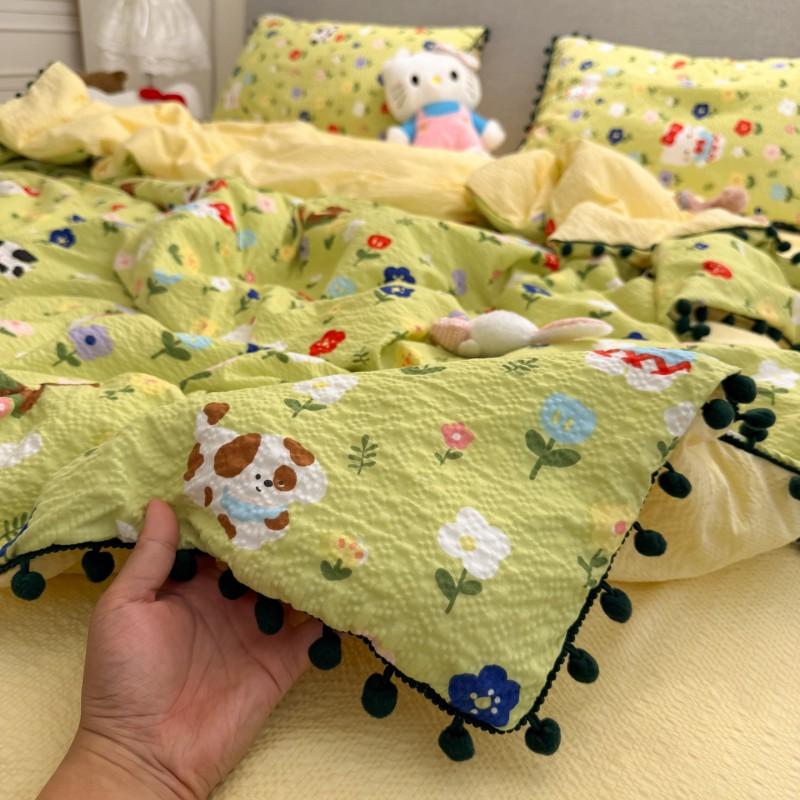 2026 A-Class Skin-Friendly Puff Cotton Bedding Set Soft Duvet Cover Bed Sheet Pillowcases