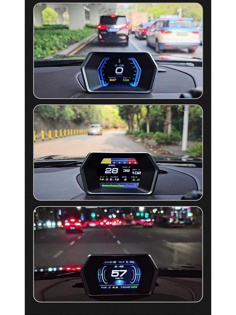 Universal Smart OBD Car HUD: Portable Head-Up Display with HD Speedometer
