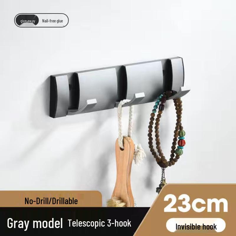 Foldable No-Drill Wall-Mounted Invisible Coat Hook for Dressing Room or Door