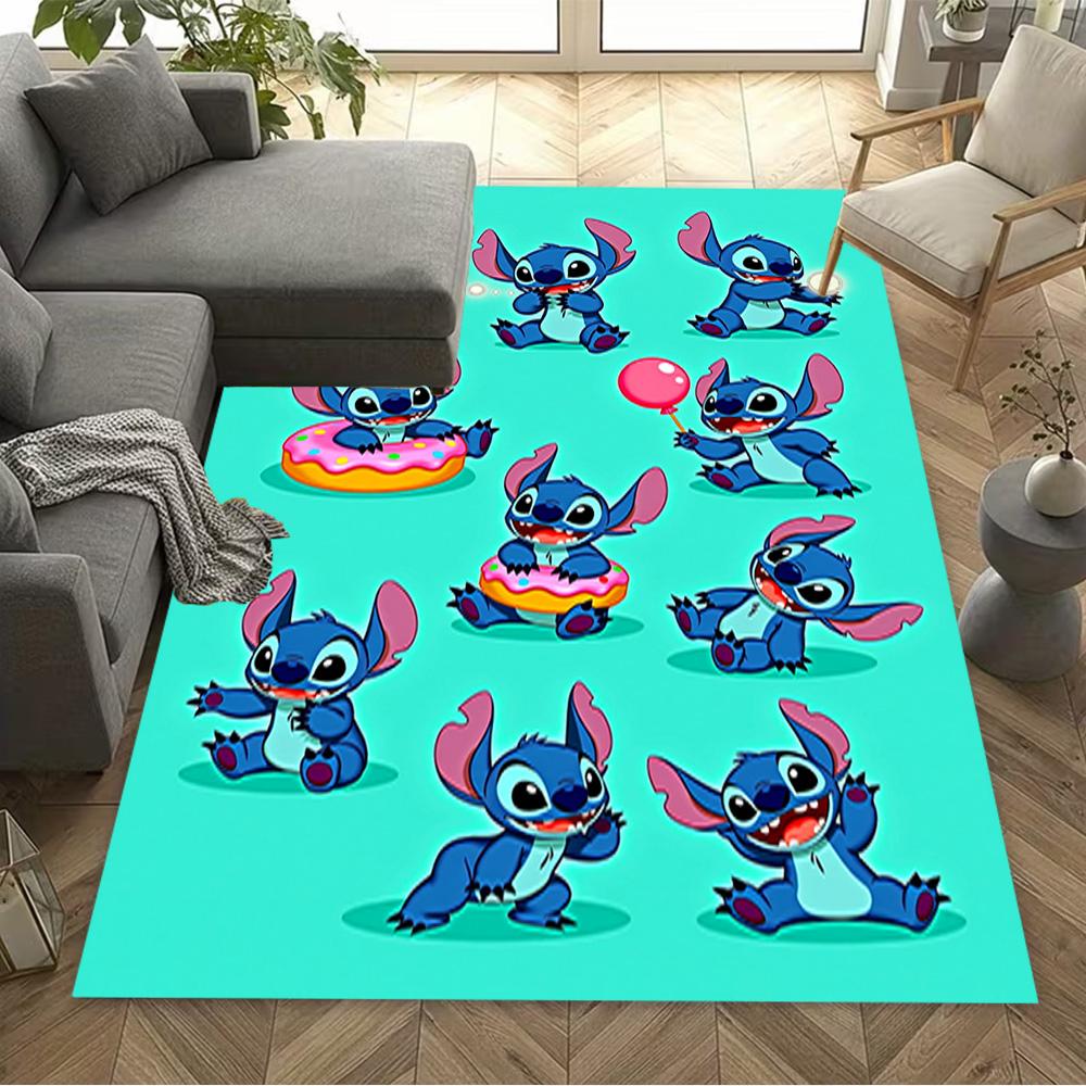 Colorful Stitch Adventure Floor Mat Perfect for Kitchen Outdoor Game Room Bedrooms Antislip Carpet Anime Office Decor Perfect Gift for Friends & Famil
