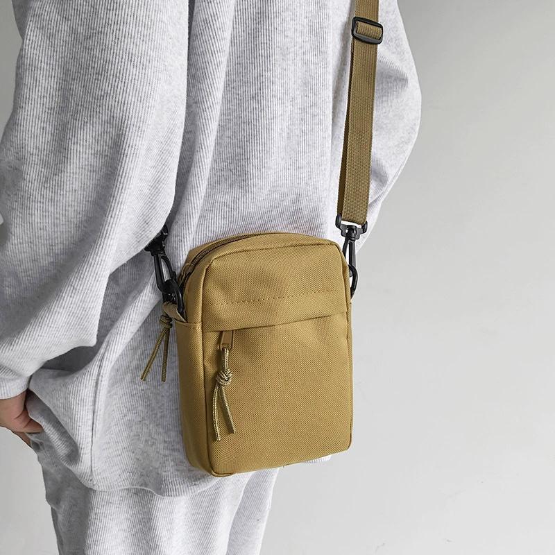 Jednoduchá malá taška cez rameno Crossbody Pánska taška Messenger Tašky cez rameno pre mužov Ležérna plátenná malá taštička na zips Crossbody