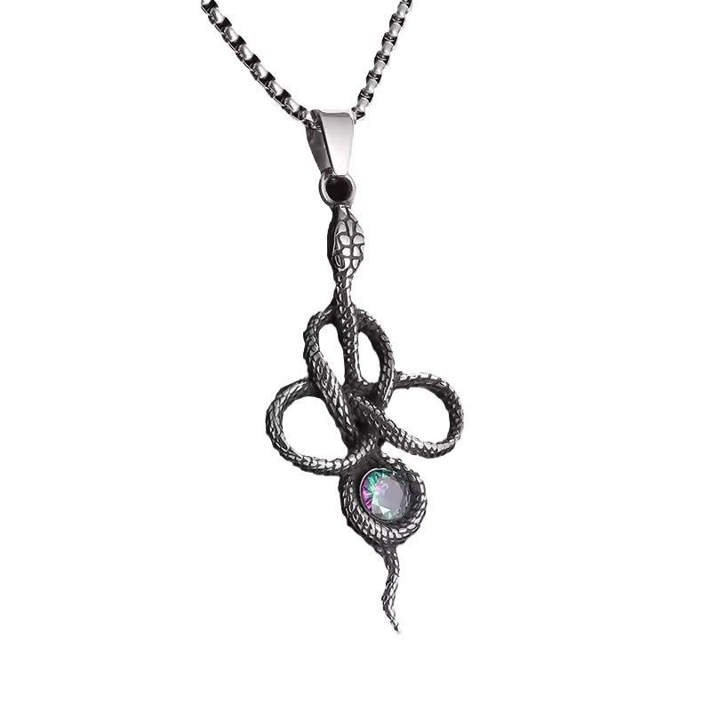 New Snake Wrap Pendant Necklace European and American Fashion Animal Necklace