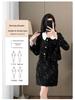 Autumn Black Socialite Style Two-Piece Petal Dress: Chic & Fashionable High-End Short Set