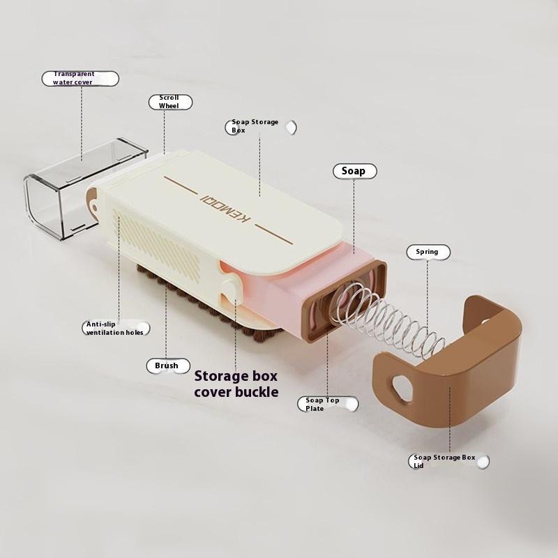 3In1 Multi-Functional Soap Dishes Portable Travel Home Soap Box With Foaming Roller Soap Holder Storage Case Wash Brush