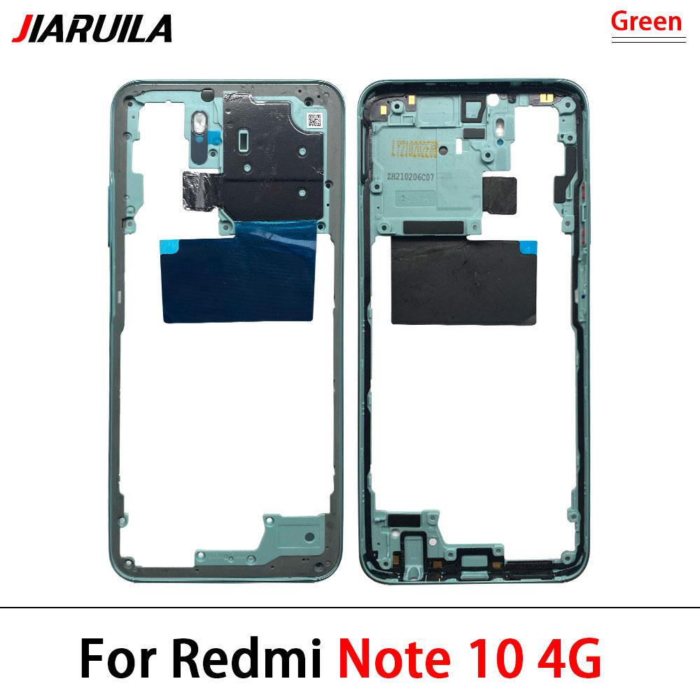 Tested For Xiaomi Redmi Note 10S 10 4G 5G Housing Middle Frame Case Middle Frame Bezel Plate Replacement Parts With Side Key