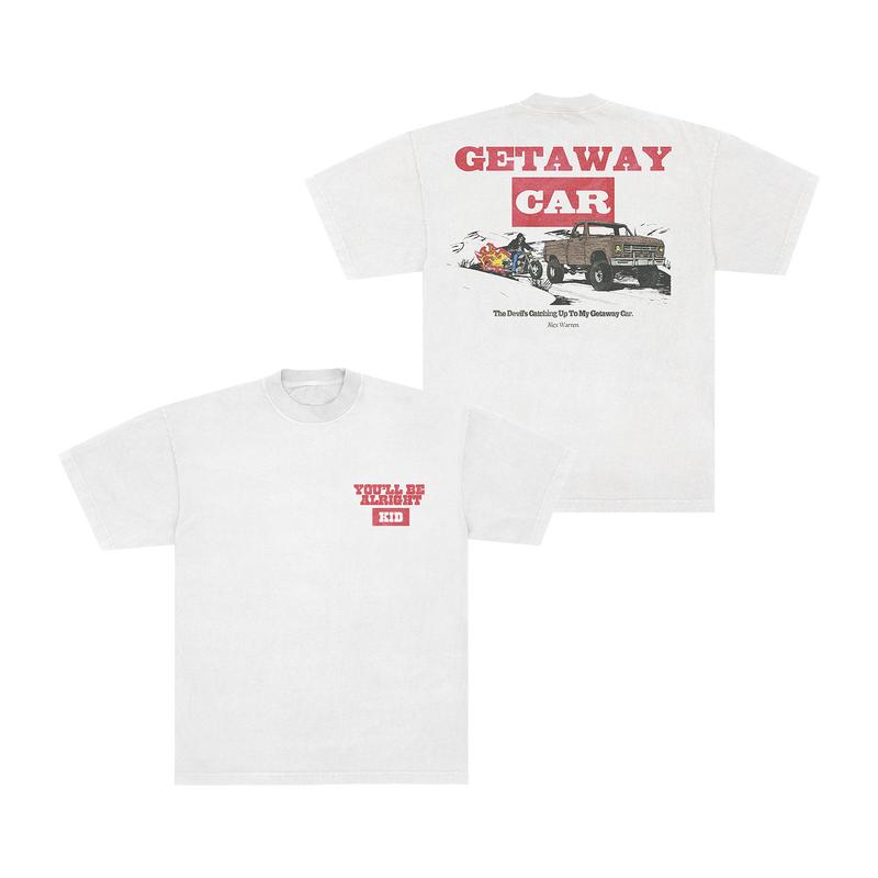 

Alex Warren Ablum Getaway Car Tee Shirt Men Heavy Cotton Oversized Y2k T-shirt Casual Loose Street Short Sleeve Trendy Clothing XL