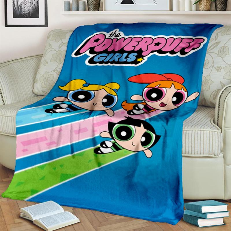Cute P-Powerpuff Girl Cartoon Blanket,Soft Throw Blanket for Home Bedroom Bed Sofa Picnic Travel Office Rest Cover Blanket Kids