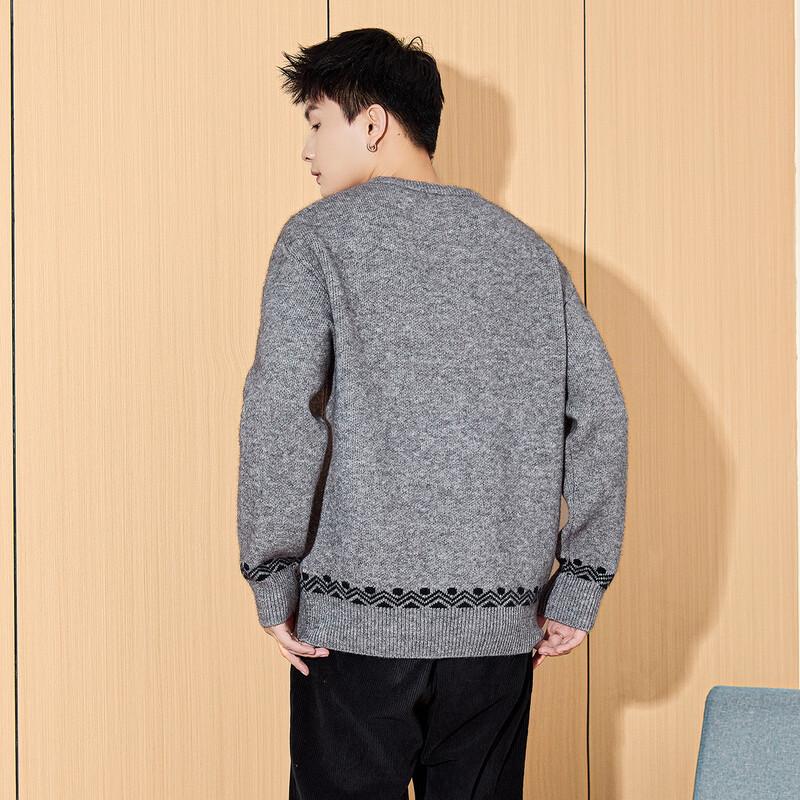 TonLion Men's 2024 Color-Block Crew Neck Knit Sweater