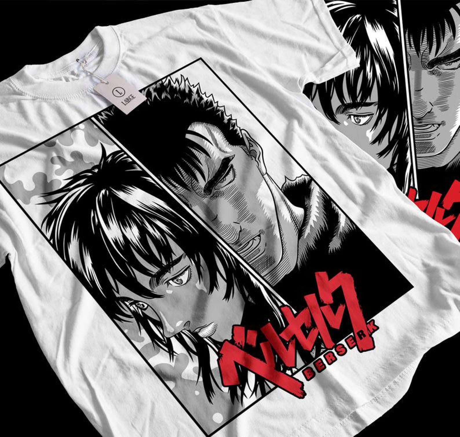 Unisex Skull KnighT-Shirt, Anime Vintage Special T-Shirt, Anime Manga, Anime Shirt, Black Swordsman, Graphic Anime Tee, Manga Shirt, Japan XL