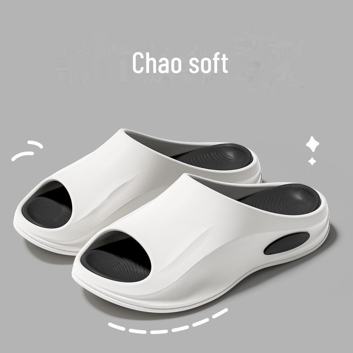 

Мужские летние сандалии EVA с противоскользящей подошвой 2024 года — удобные тапочки для использования в помещении и на открытом воздухе 44-45 чёрный/белый