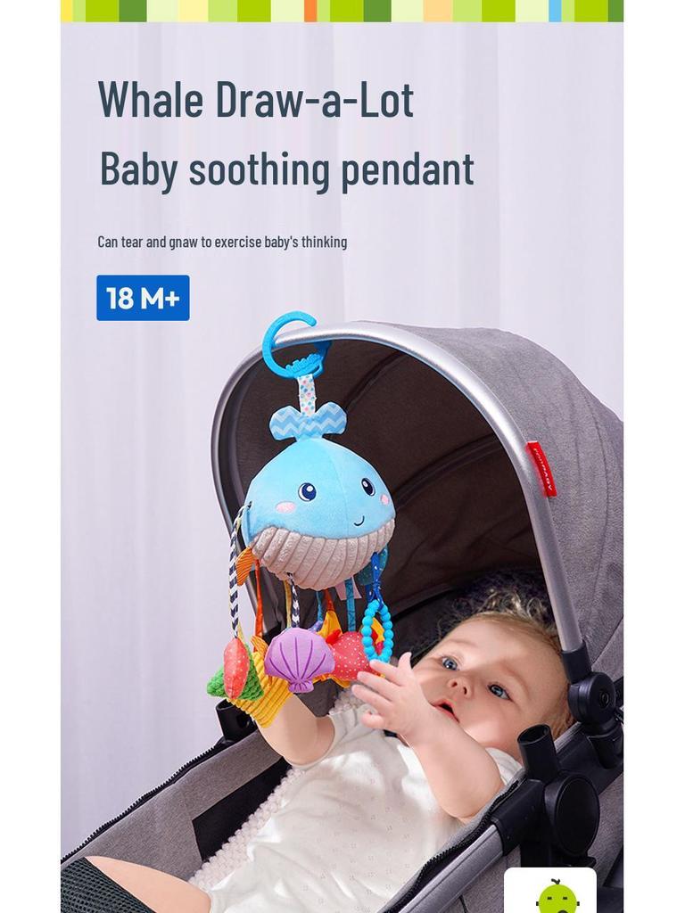 JollyBaby Kinderwagenanhänger: Plüsch Baby Auto Spielzeug & Rassel mit Windspiel