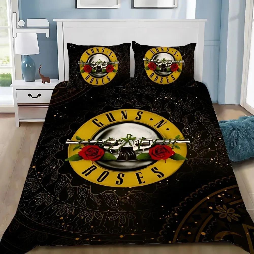 Exquisite Bedding Set Rock Band G-Guns N R-Roses Bedroom Decoration Duvet Cover Pillowcase Twin Full Queen Size Gift