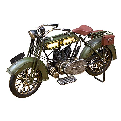 Vintage Tin Object "Old Bike" (Green) Height 17cm x Length 30cm x Depth 7cm (1204E-2971) Interior Bike Retro Interior American Goods