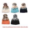 Pompoms Contrast Color Winter Hat Knitted Slouch Skull Hat Adjustable for Outdoor Activity Everyday Use Head Accessory